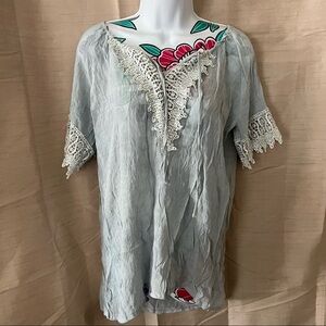 Light Blue Lace Blouse